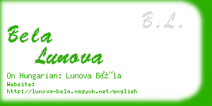 bela lunova business card